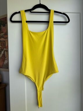 PrettyLittleThing Yellow Cowl Neck Bodysuit